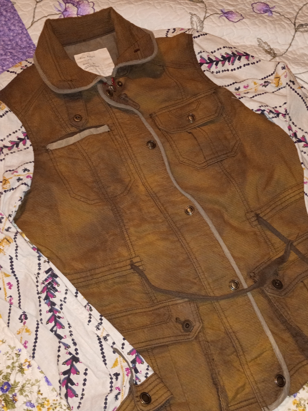 Free People Utility Jacket L 12 Boho Distressed